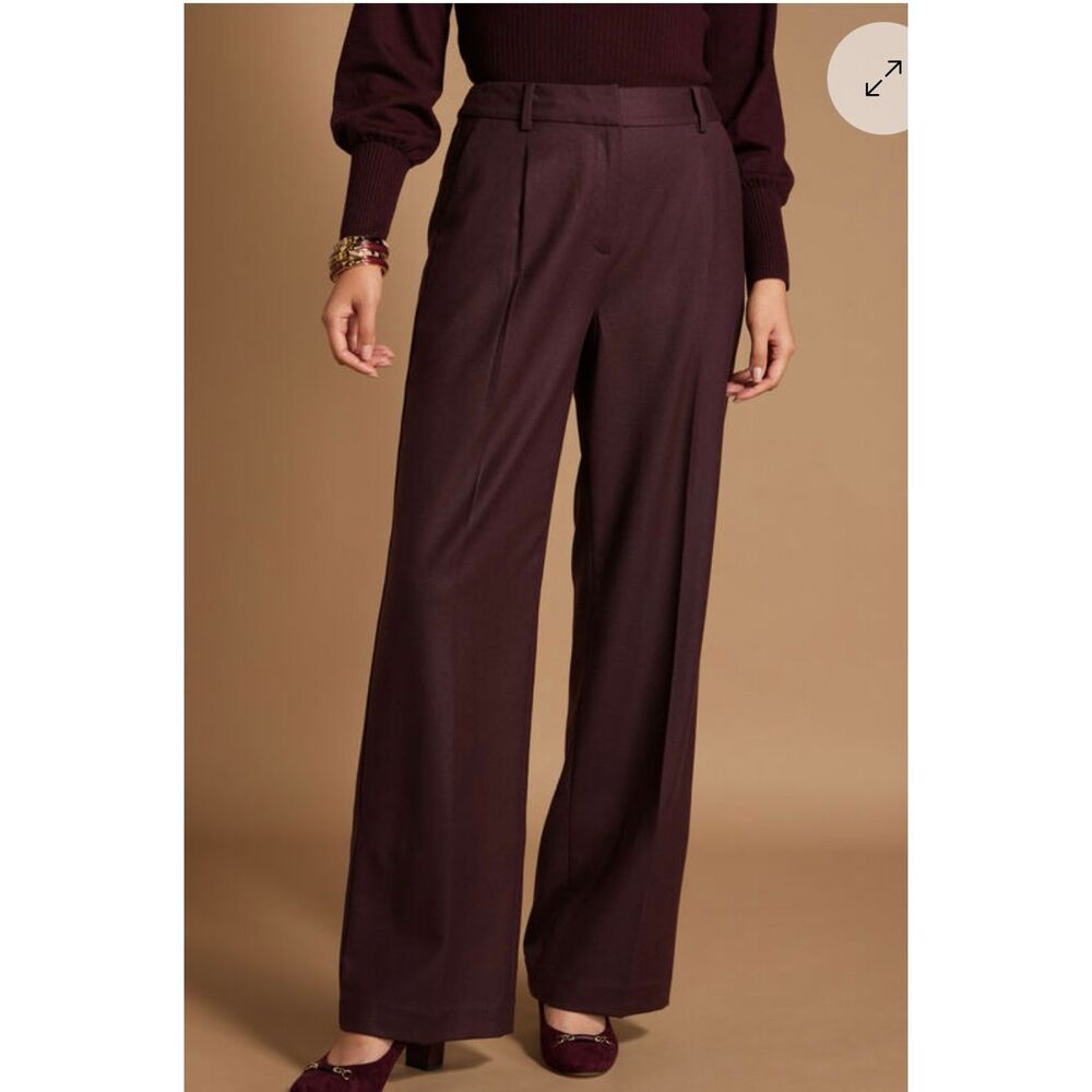 Talbots lux Italian wool trouser pant burgundy size 6